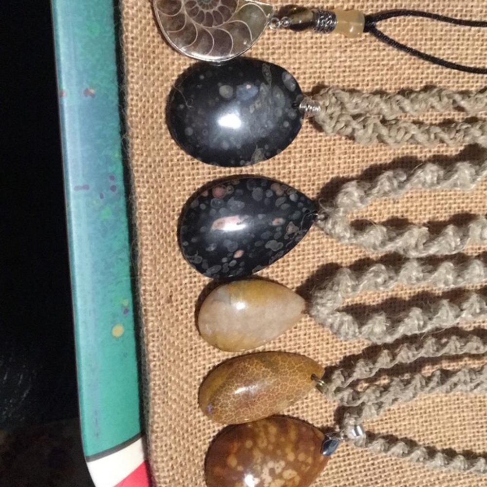 Hand made hemp Necklaces (fossils)
